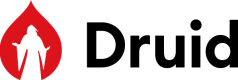 A black logo of Druid Oy